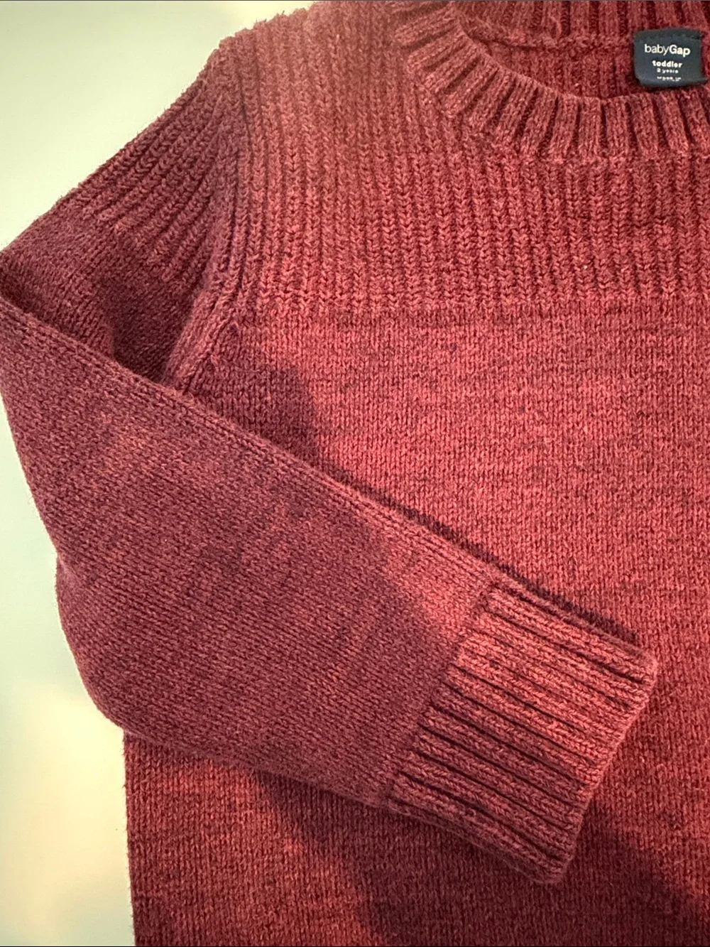 Boys Crewneck Sweater in Berry Red